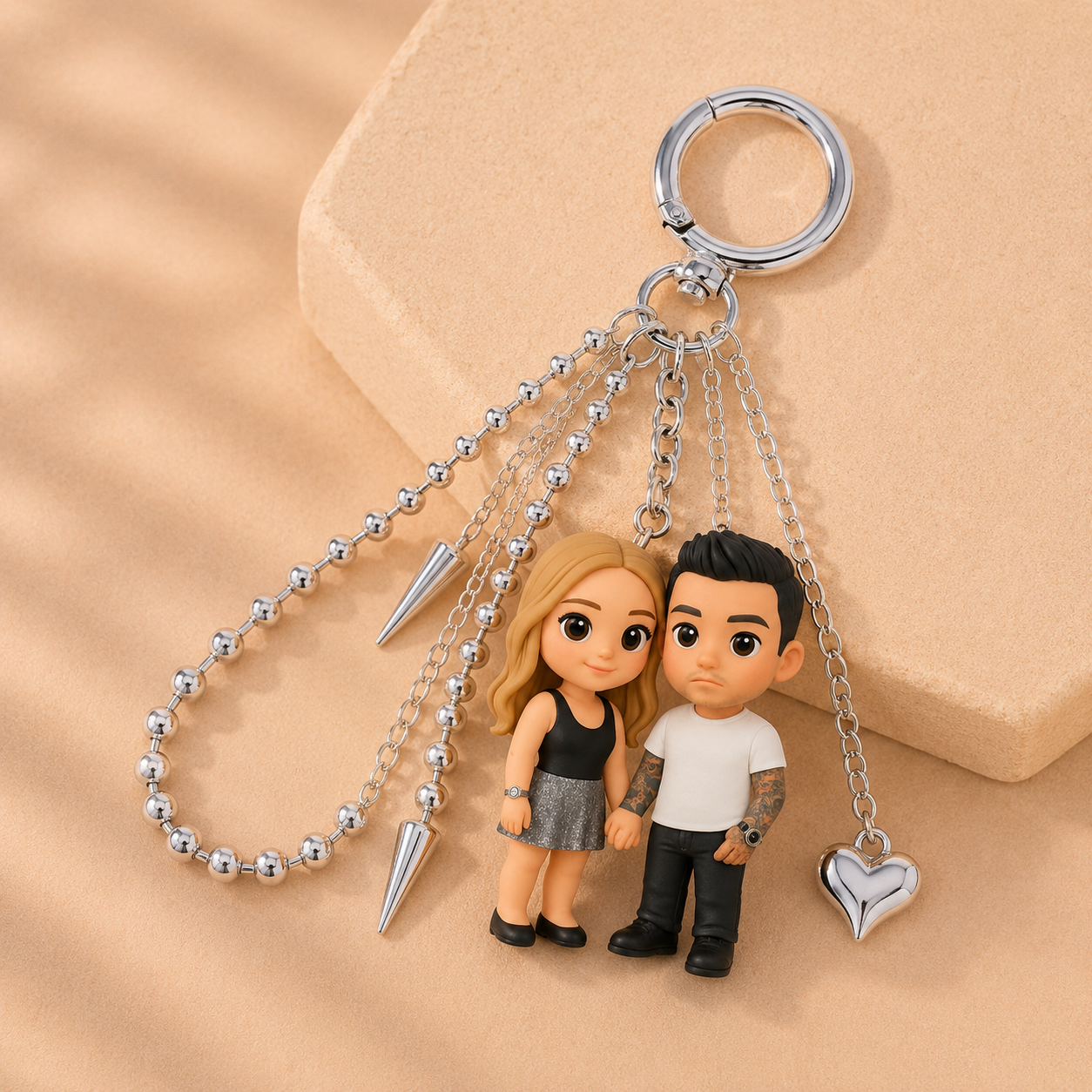 Benutzerdefinierte 3D-Schlüsselanhänger-Figur Vom Foto Mit Taschenanhänger, Personalisiertes Schlüsselanhänger-Geschenk Für Freund, Freundin, Paar - 