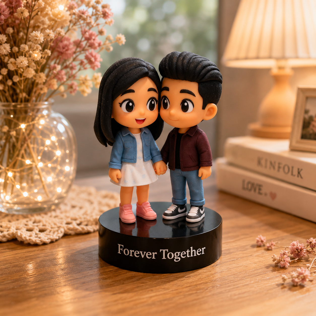 Individuelle 3D-Figur Vom Foto Mit Eingravierter Textbasis – Einzigartiges Hochzeits-, Jubiläums-, Geburtstags- Und Valentinstagsgeschenk - 