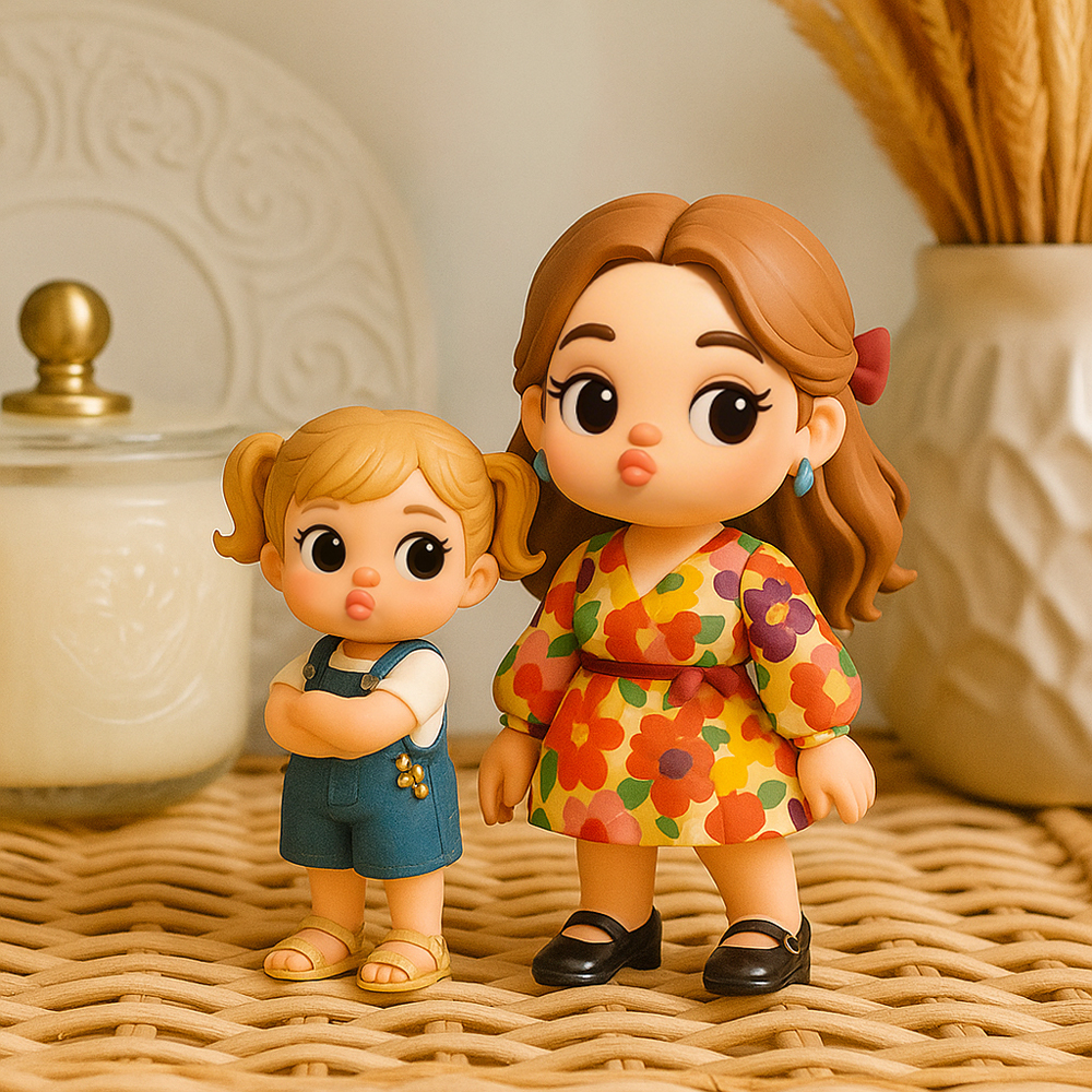 Benutzerdefinierte Süße Spielzeugfigur Im Pouting-stil, 3d-minifiguren, Personalisierte Foto-blindbox, Einzigartiges Geschenk Für Kind, Tochter - 