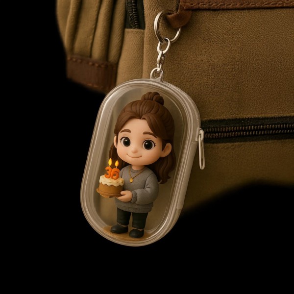 Custom 3D Backpack Charm from Your Photo Personalized Mini Character Accessory Cute Gift for All Ages