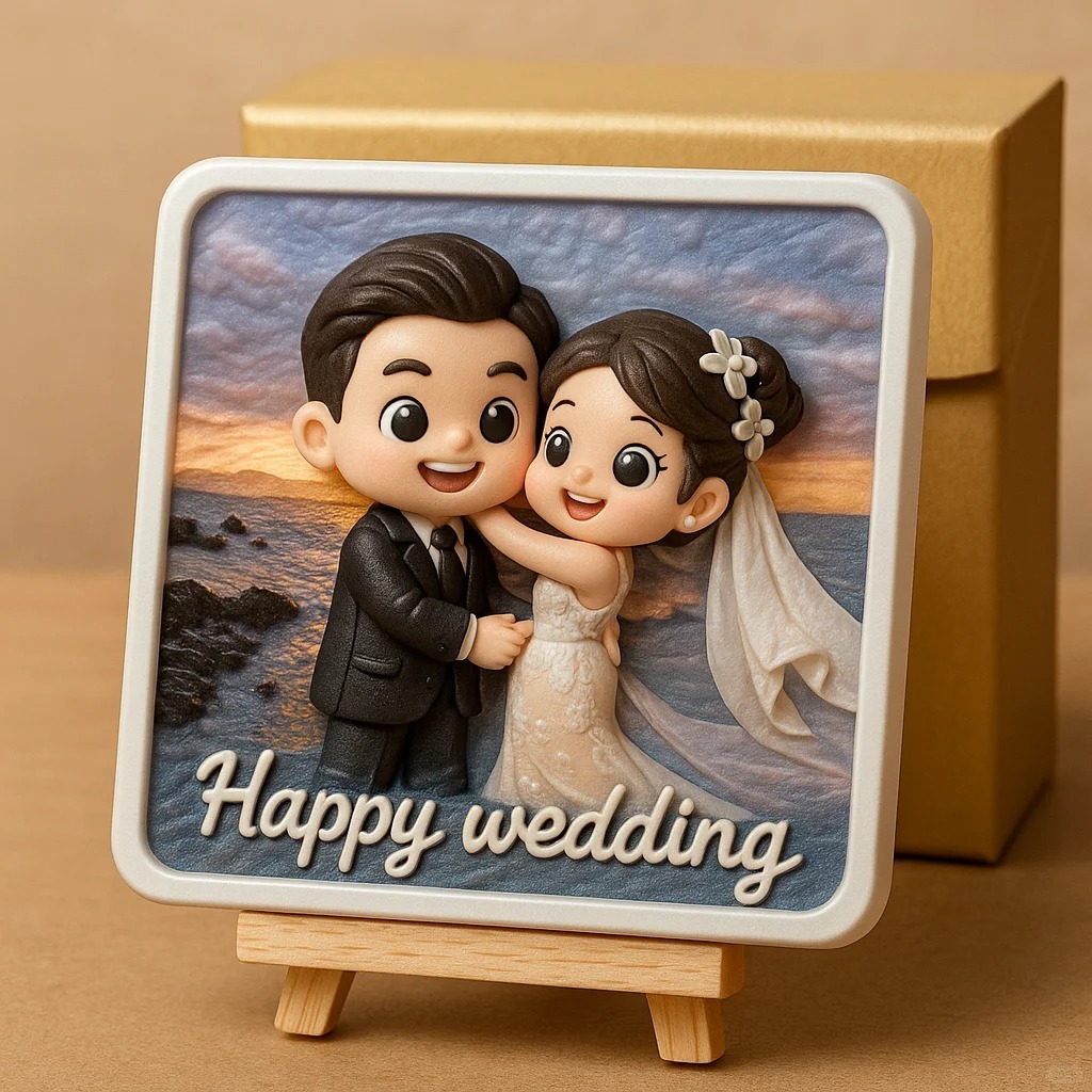 Custom Wedding Figurine 3D Printed Couple Gift Unique Bride and Groom Keepsake Romantic Personalized Wedding Decoration