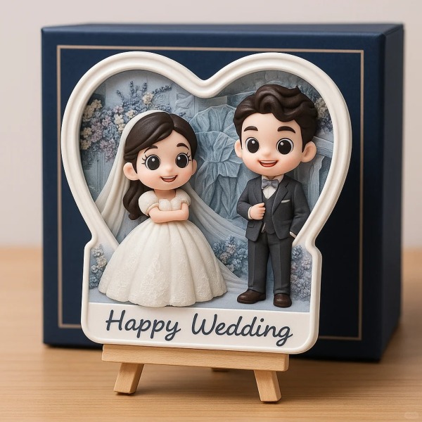 Custom Wedding Figurine 3D Printed Couple Gift Unique Bride and Groom Keepsake Romantic Personalized Wedding Decoration