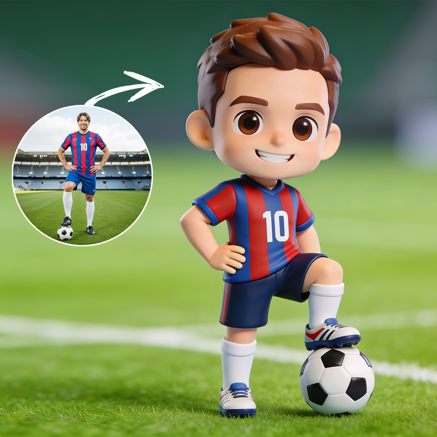 Custom 3D Figure from Your Photo World Cup Edition Bestselling Personalized Fan Gift
