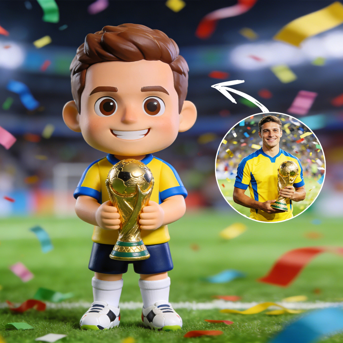 Custom 3D Figure from Your Photo World Cup Edition Bestselling Personalized Fan Gift