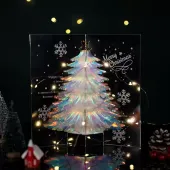 White Glittering Christmas Tree​ 3D Christmas Card Pop-Up Greeting Card