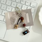 Retro Camera Beaded Phone Chain Creative Keychain & Bag Charm with Bear Pendant Cute CCD-Style Accessory