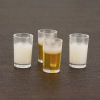 Mini Beer & Milk Drink Cup Figurines Realistic Food & Beverage Ornaments for 3D Figure