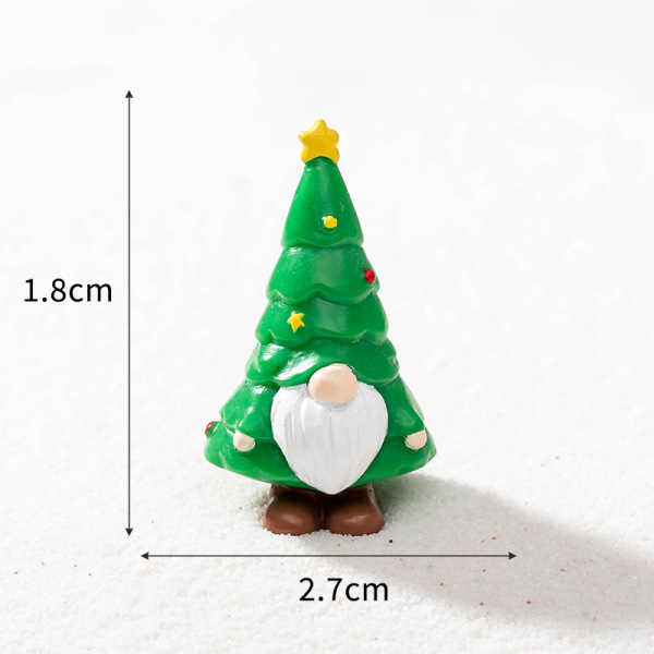 Christmas Tree Santa & Reindeer Figurine Set Mini Resin Decorations for Holiday Tabletop Snow Scene & Festive DIY Displays