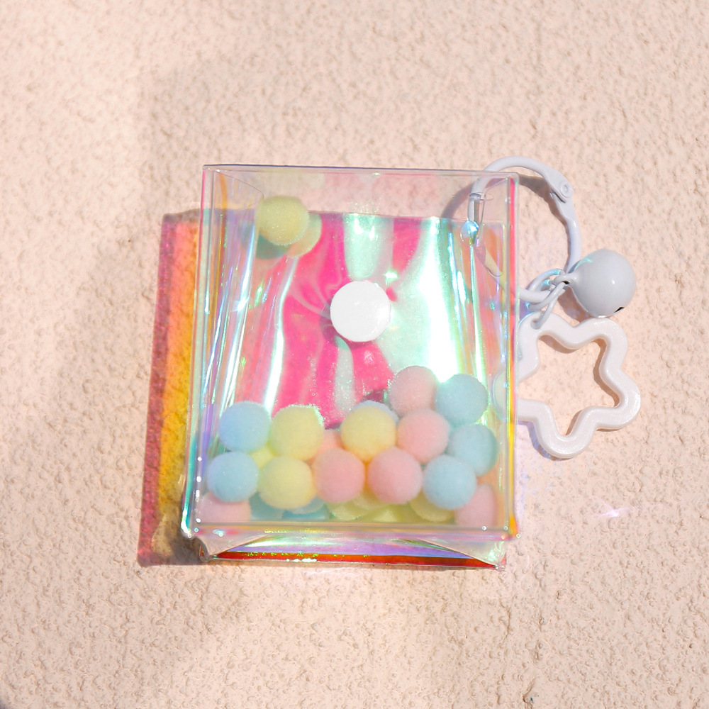PVC Case 3D Figure Charm Charm Accessory Laser Rainbow Shiny Decorative Gift for Lovers