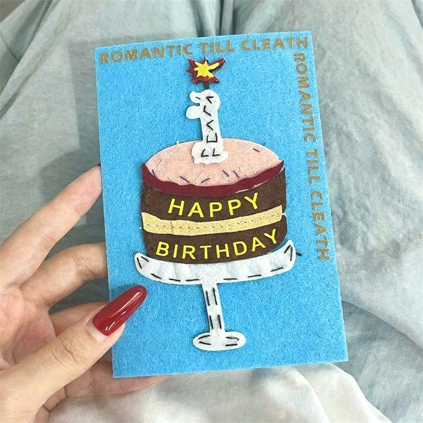 Felt Handmade Birthday Greeting Card