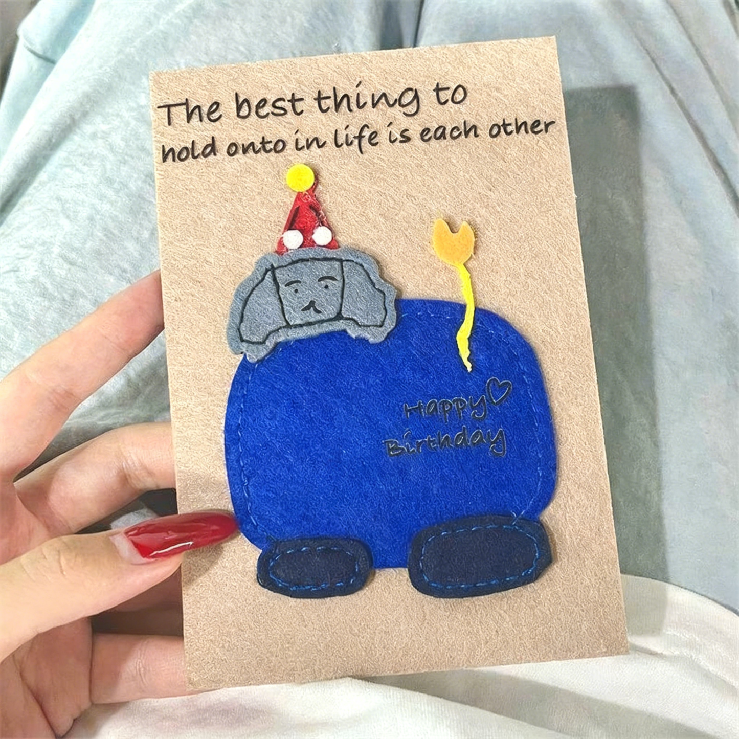 Felt Handmade Birthday Greeting Card