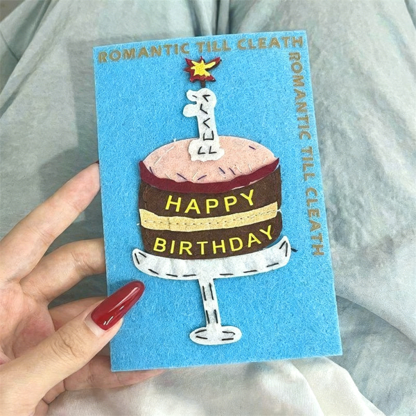 Felt Handmade Birthday Greeting Card