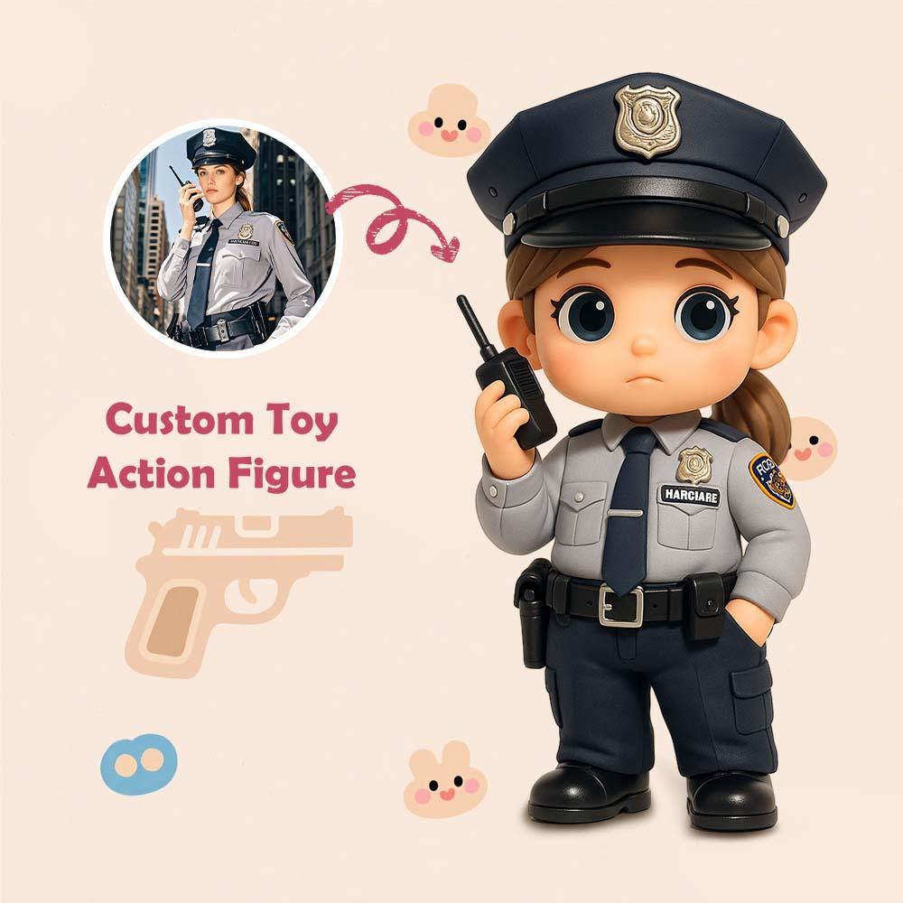 Custom 3D Action Figure From Your Photo Personalized Toy Custom Action Toy Gifts For Policeman/Policewoman