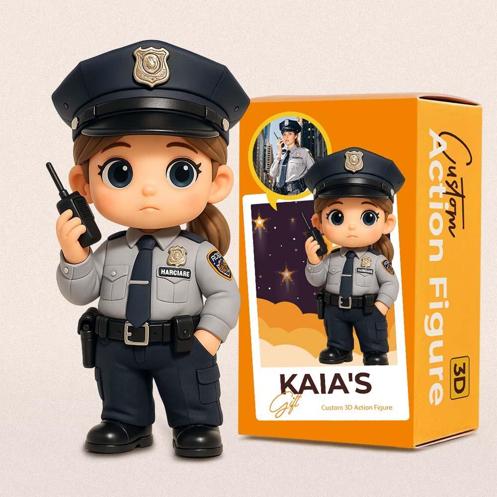 Custom 3D Action Figure From Your Photo Personalized Toy Custom Action Toy Gifts For Policeman/Policewoman