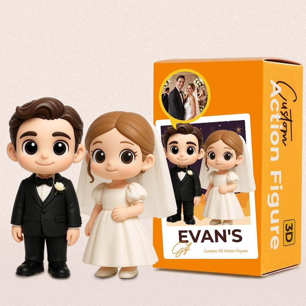 Custom Couple 3D Action Figure from Photo Unique & Thoughtful Wedding Gifts