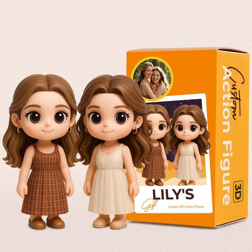 Custom Toy Figure 3D Mini Figures Personalization Toy Figure to Her Custom Action Figure Gifts for Sister