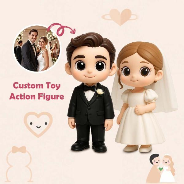 Custom Couple 3D Action Figure from Photo Unique & Thoughtful Wedding Gifts