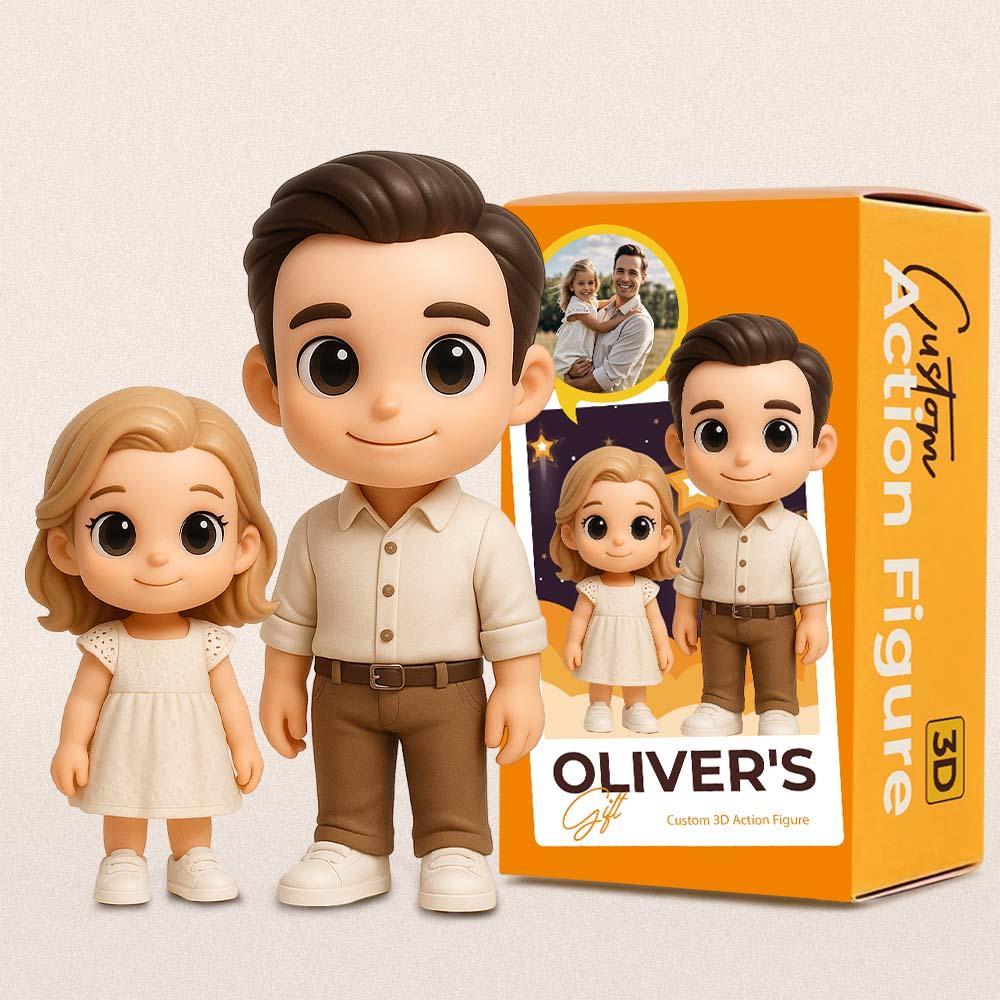 Custom 3D Action Figure From Your Photo Personalized Toy Figure Custom Action Figure Gifts For Dad