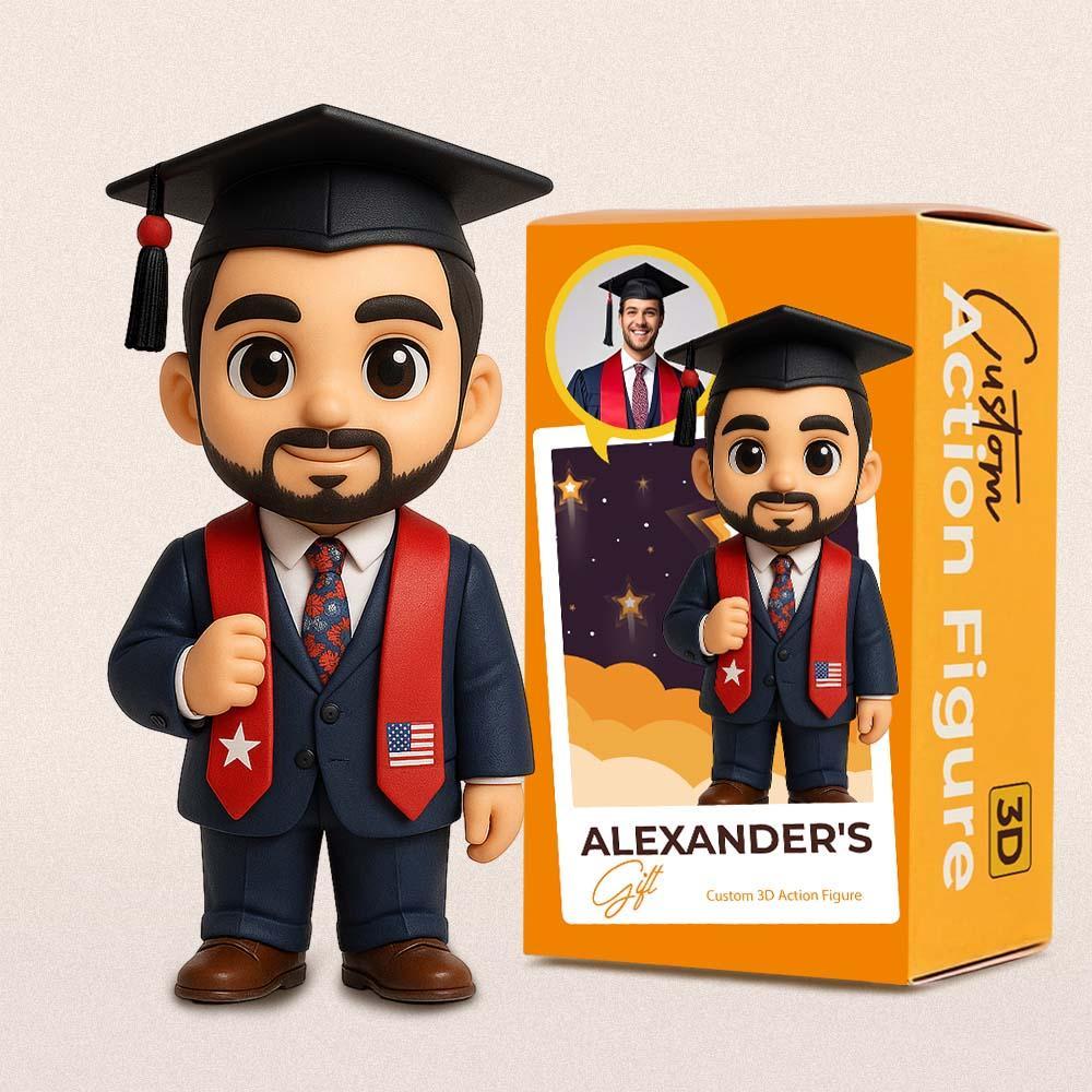 Custom 3D Action Figure From Your Photo Personalized Toy Figure to Him Custom Action Figure Graduation Gifts