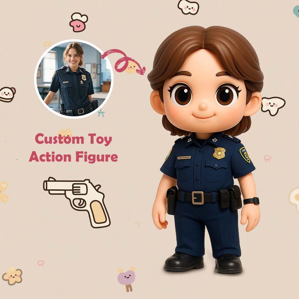 Custom 3D Action Figure From Your Photo Personalized Toy Custom Action Toy Gifts For Policeman/Policewoman