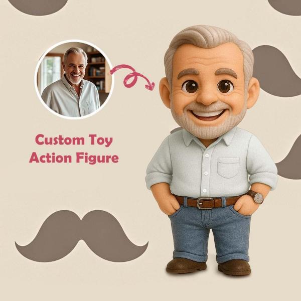 Custom Dad 3D Action Figure from Photo Personalized Toy Figure Custom Action Figure Gifts For Dad