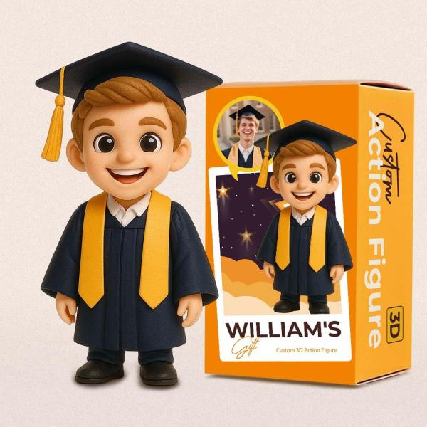 Custom 3D Action Figure From Your Photo Personalized Toy Figure to Him Custom Action Figure Graduation Gifts