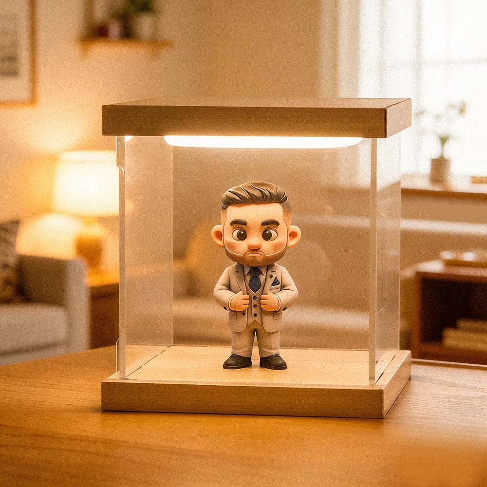 Custom Photo Mini Figure LED Light Home Decor Unique Romantic Gift for Couples Birthdays Anniversaries and Special Occasions