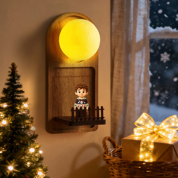 Custom 3D Figurine Cartoon Character Wall Lamp with Personalized Text Night Light Home Decor