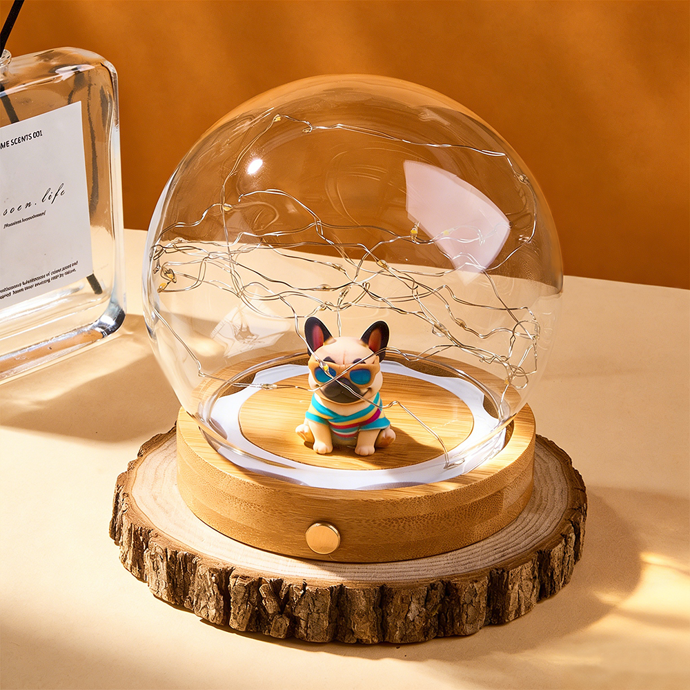 Custom 3D Action Figure Night Lamp from Your Photo Glass Display Dome Touch Switch Personalized  Unique Gift for Boyfriend, Girlfriend or Anniversary