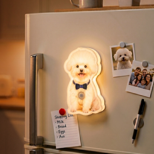 Personalized Cat & Dog Motion Sensor Wall Lamp Custom Pet Photo Night Light for Pet Lover - 