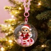 Custom 3D Mini Figure Christmas Ornament Personalized Transparent Hanging Ball Decoration for Christmas Tree