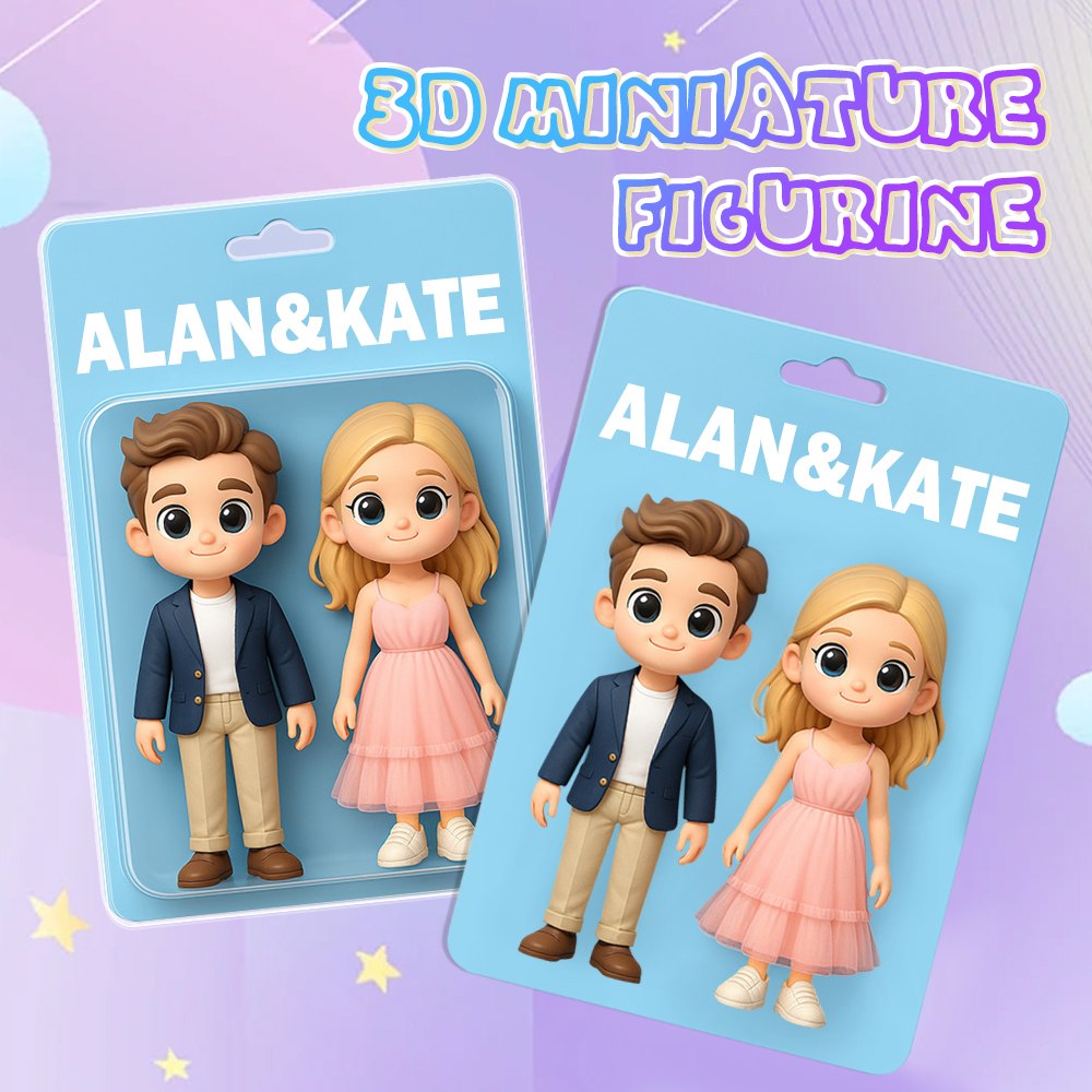 Custom 3D Cartoon Figure from Your Photo with Accessories Personalized Cartoon Figure