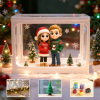 Custom 3D Couple Figure Glass Dollhouse Personalized Scene Display Case Unique Home Decor Anniversary Gift Christmas Style Holiday Gift Idea