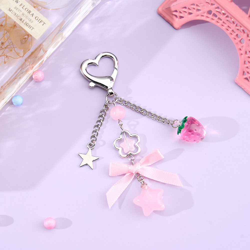 Custom Mini Figure Keychain from Photo Pink Cute Valentine Gift Romantic Gift for Couples