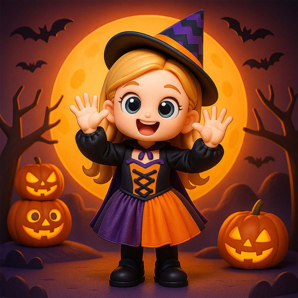 Custom Spooky Family 3D Figure Kid Safe Halloween Decor Gift Set for Children