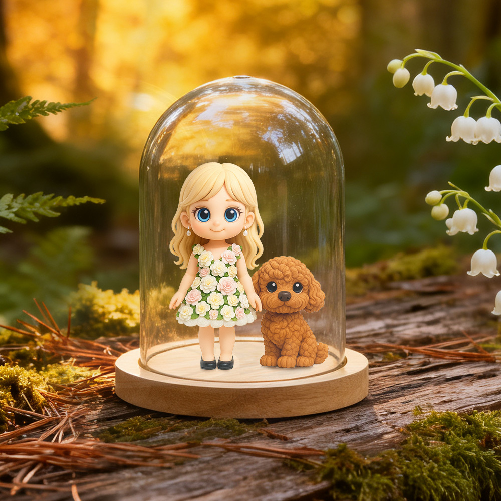 Custom 3D Figurine Dome Romantic Wedding Couple Personalized Display Romantic Gift for Marriage Anniversary Lovers Decor