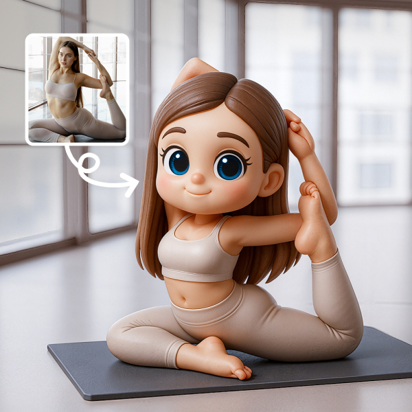 Adorable Yoga Girl Cartoon Style Desktop Decoration Collectible Toy