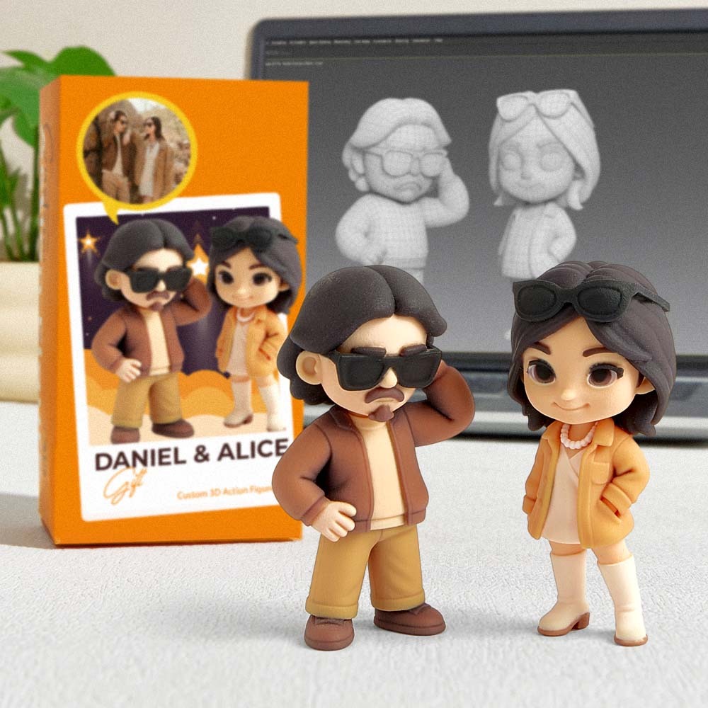 Custom 3D Action Figure from Your Photo Personalized Toy Figure Unique & Memorable Gift for Valentine's Day, Boyfriends, Girlfriends
