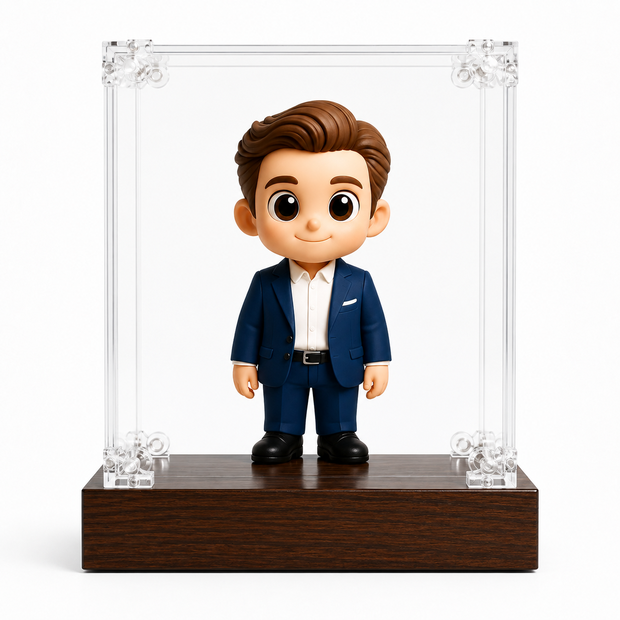 Custom 3D Figure From Photo with Acrylic Wooden Display Case Personalized Unique Gift for Anniversary Wedding Birthday