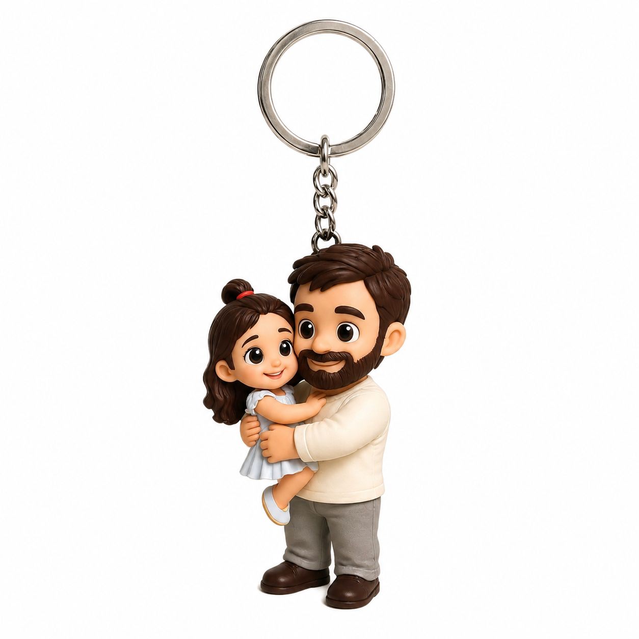 Custom 3D Keychain Figure From Photo Personalized Chibi Keychain Gift for Dad Meaningful & Memorable Father's Day Gift 