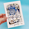 3D Christmas Card with Stand | Handcrafted Festive Greeting Card for Tabletop Decor