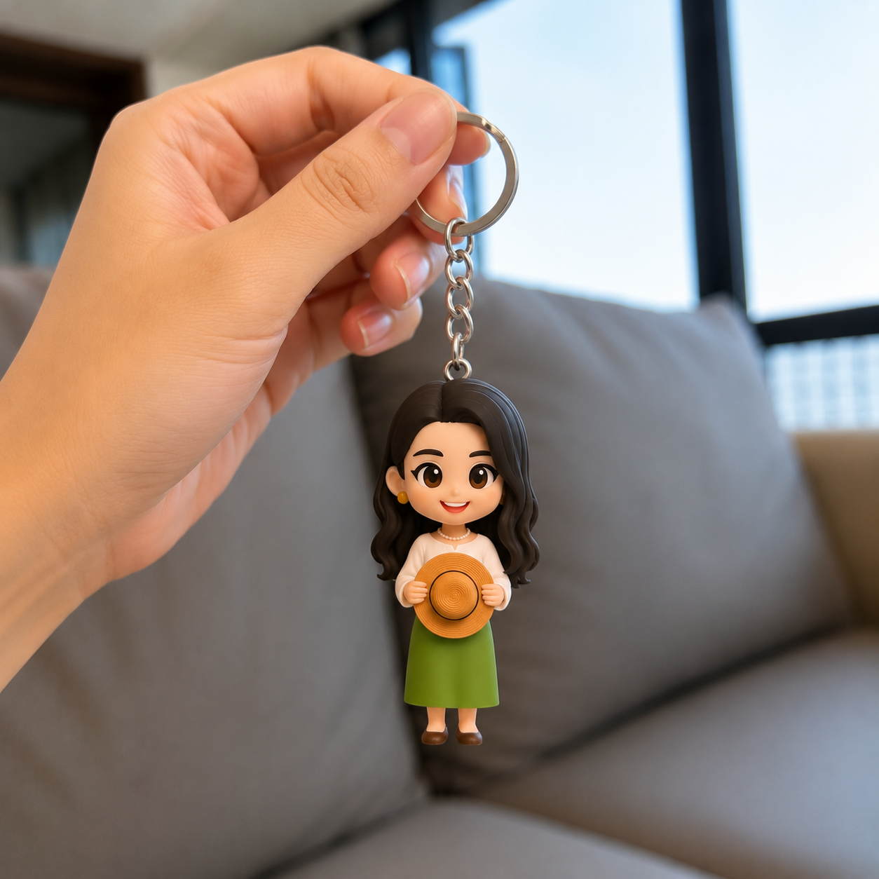 Custom 3D Keychain Figure from Your Photo Personalized Travel Memory Gift for Couples, Family & Loved Ones, Vacation Keepsake