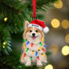 Custom Pet Photo Christmas Light Acrylic Ornament, Personalized Holiday Keepsake