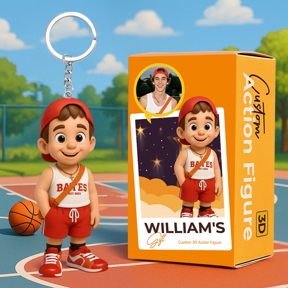 Custom 3D Cartoon Character Keychain Personalized Mini Figure Unique Gift for Couples and Friends