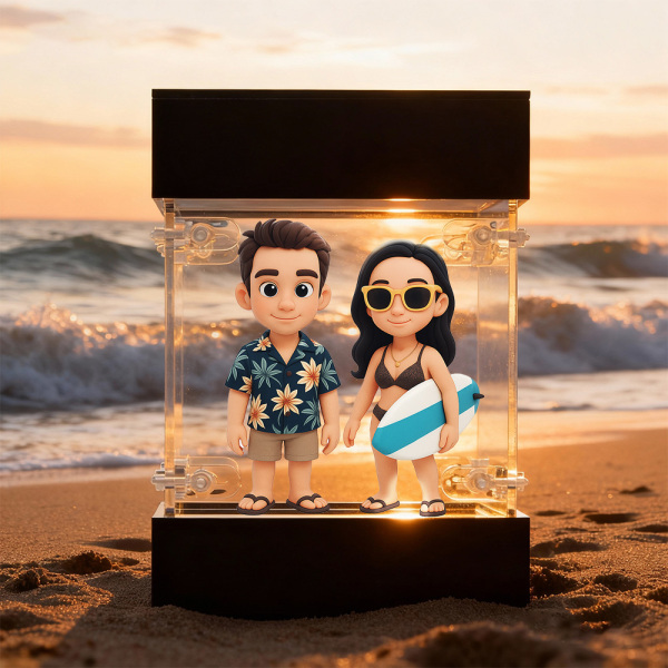 Custom 3D Figures Acrylic LED Light Box Display High Quality Collectible Showcase for Mini Character Figurines and Model Display