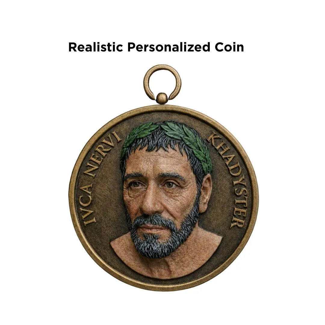 Custom 3D Portrait Coin from Photo Personalized Engraved Keepsake Gift
