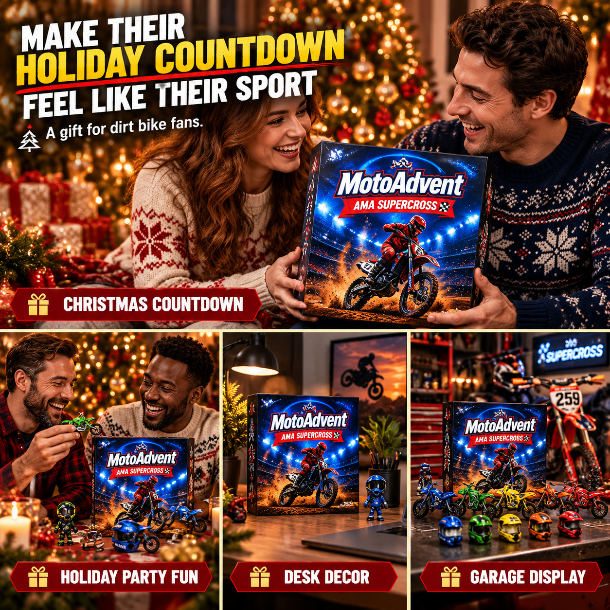 Motocross Lover Advent Calendar – 24 Days of Motorcycle Racing Surprises, Christmas Countdown Gift for Motocross Fans, Dirt Bike Riders & Racing Enthusiasts