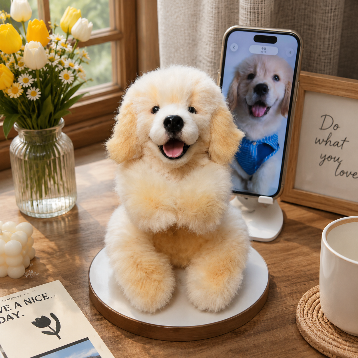 Custom Long-Pile Plush Pet Charm-Personalized Plush Pet Accessory Handmade from Your Photo