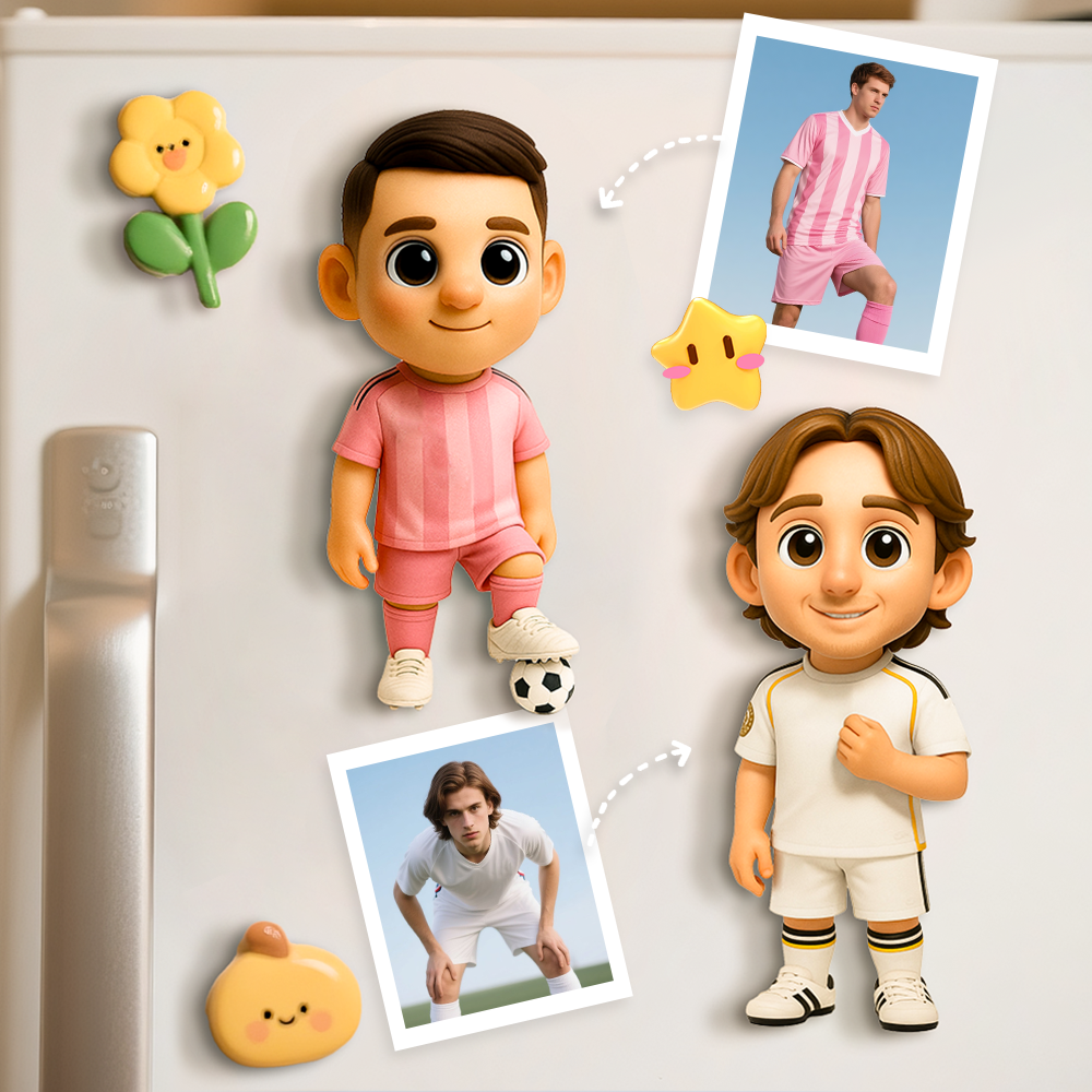 Turn Photo into 3D Cartoon Magnet Custom Mini Figurine Magnetic Gift for Friends and Family