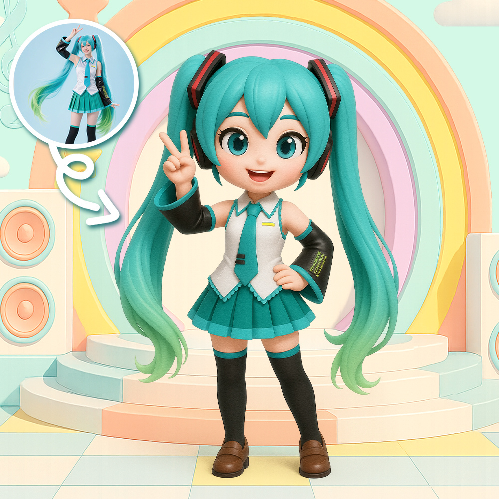 Custom 3D Cartoon Figure from Your Cosplay Photo Chibi Style Character Replica Figurine